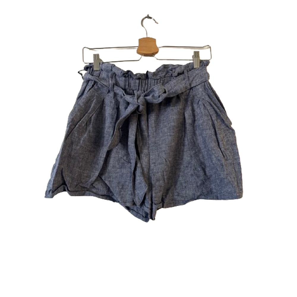 ZARA Womens Linen Blend Paperbag Shorts‎